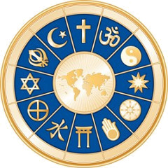 World map with many religions