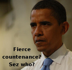 Obama scowling