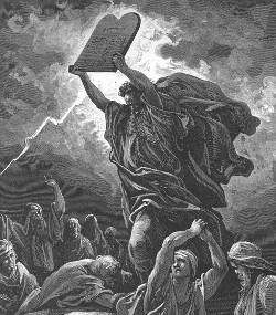 Moses breaks the tablets