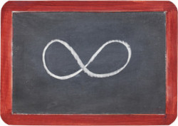Infinity symbol on blackboard