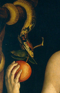 Serpent gives Eve fruit