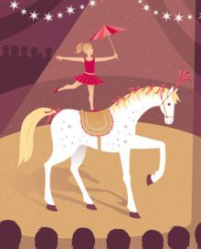 Trick riding circus pony