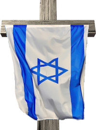 Cross with Israeli flag on it