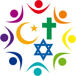 Symbols of Christianity, Judaism, and Islam