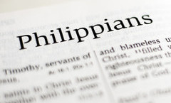 Bible open to Philippians