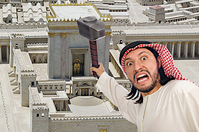 Crazed Arab at Jewish temple