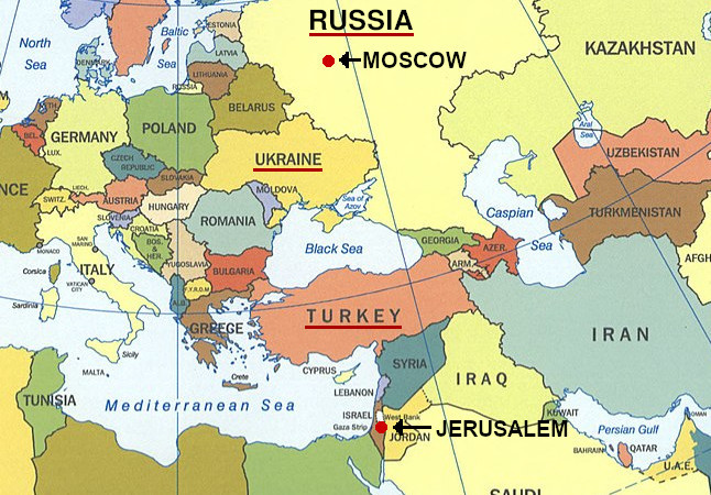 Map of Europe/Middle East