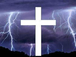 Cross in a storm