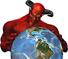 Satan eyeing the world
