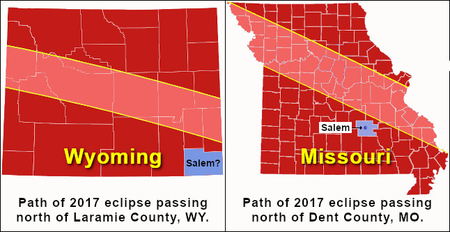 (Eclips pad boven Wyoming en Missouri)