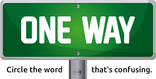 One way sign