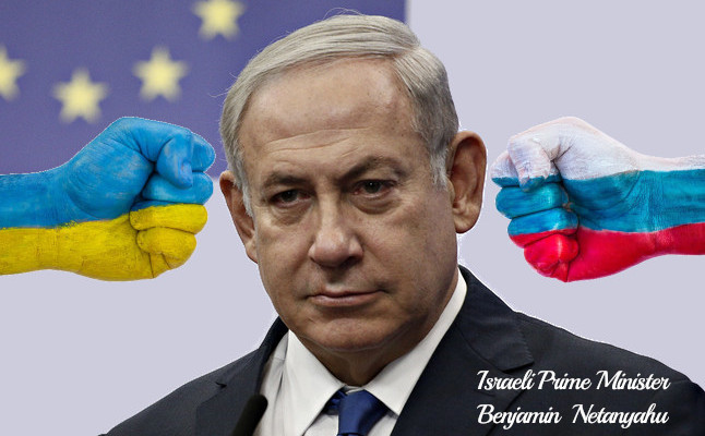 Netanyahu between Ukrainian and Russian fists