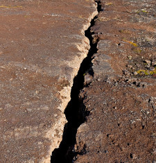 Crack in the earth