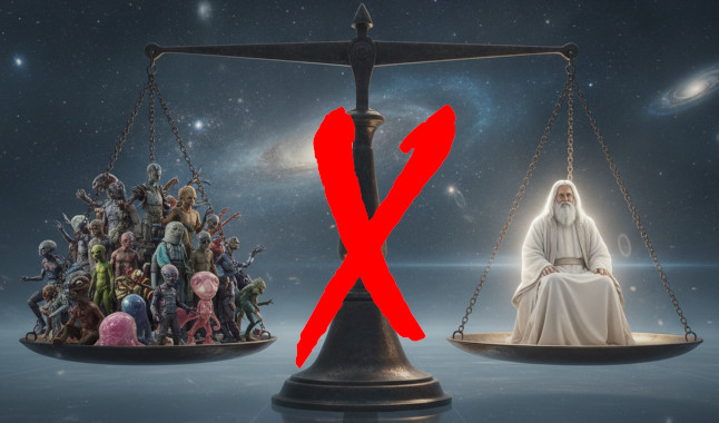 Aliens and God in the balance