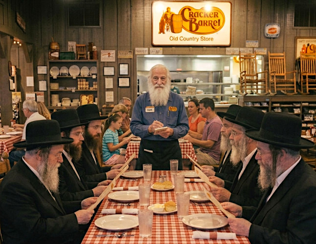 God as a waiter serving the Sanhedrin