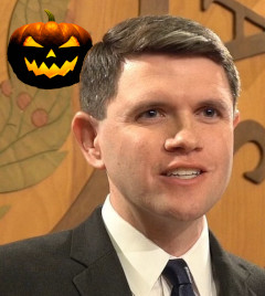 Talarico and a jack-o'-lantern